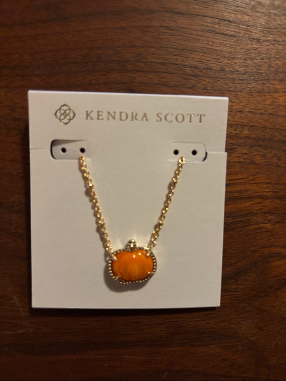 Kendra Scott Orange Pendant Necklace - Gold Chain